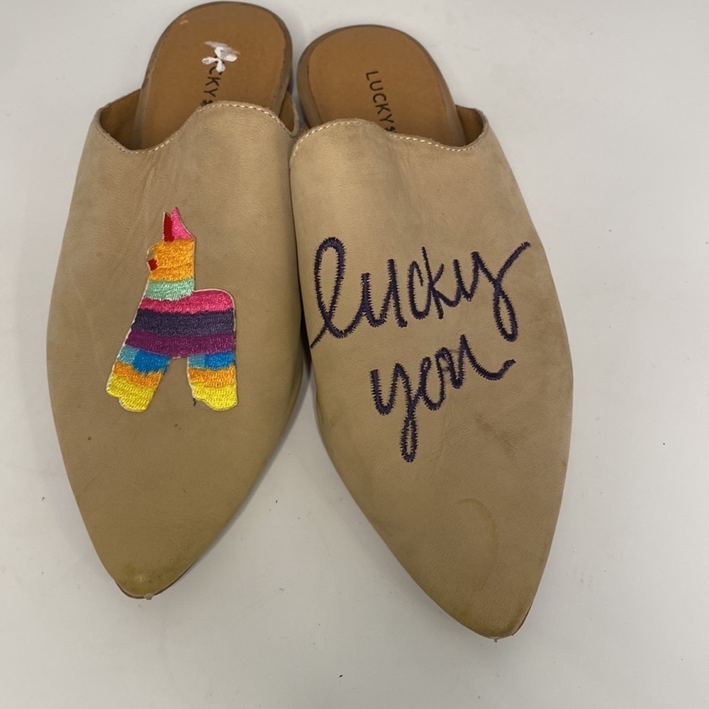Lucky Brand  Mule Slide Flat shoes Pinata Travertine Size 6.5